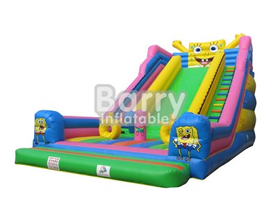 Hot Sale Playground Kid Yellow Spongebob Inflatable Dry Slide BY-DS-024